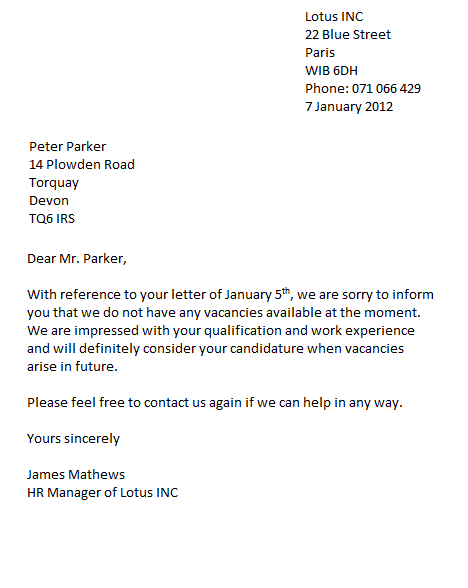 Business Letter English