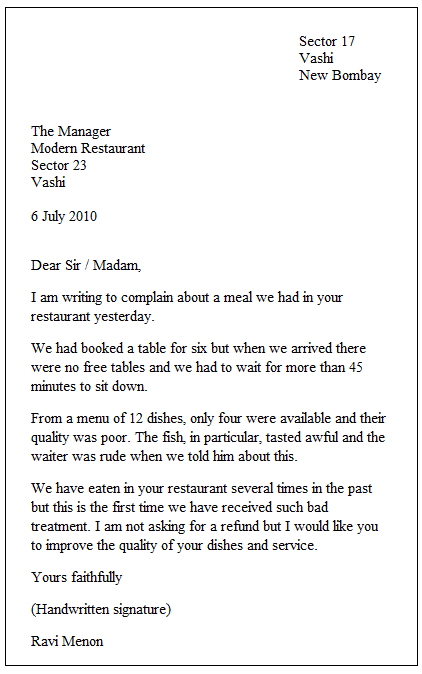 Examples Of A Letter from www.perfectyourenglish.com