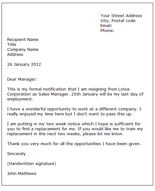 Formal Letter Sample Sample Letter Of Resignation formal-letter-sample-sample-letter-of-resignation