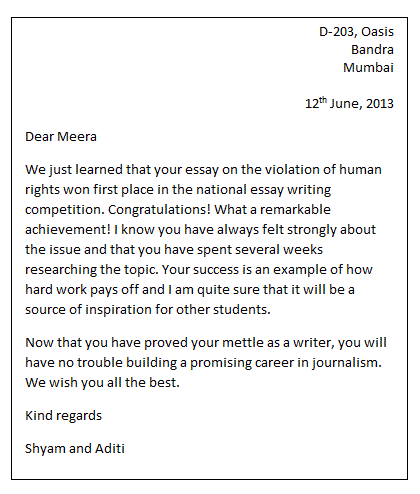 Compliment letter sample