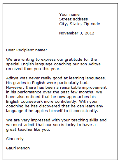 Formal Thank You Letter Sample from www.perfectyourenglish.com